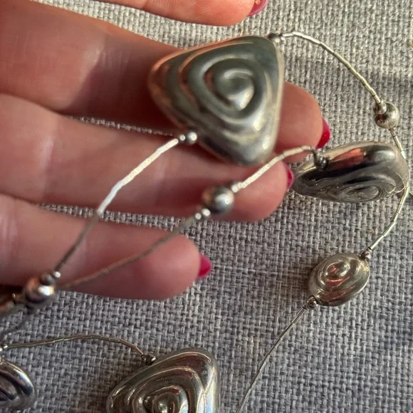 Elegant Vintage Sterling Silver Swirl Necklace